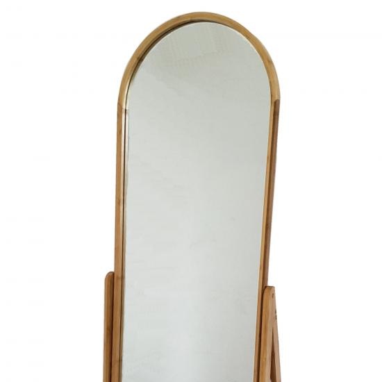Oval full length mirror shelf