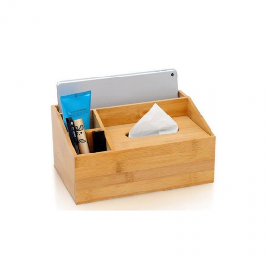 Multifunctional Bamboo Tissue holder with Storage