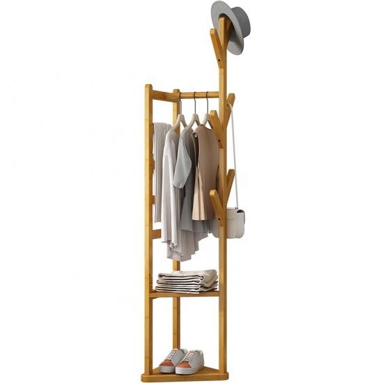 Bamboo Floor Hanger coat rack standing coat rack