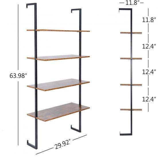 wood and metal wall-mounted Storage Racks