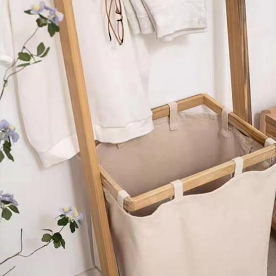 Bathroom Laundry Hamper Basket with Cloth Bag